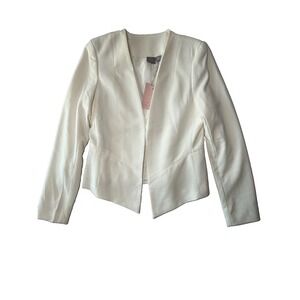 Saint Tropez West Women's White Open Front Blazer Size S New With Tags